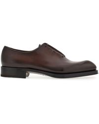 Ferragamo - Almond-toe Leather Oxford Shoes - Lyst