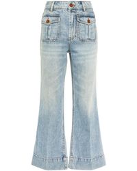 Zimmermann - Jeans Flared Raie Cropped - Lyst