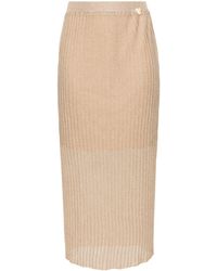 Twin Set - High-waisted Plissé Long Skirt - Lyst