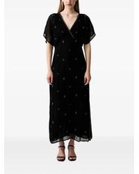 Pedro Del Hierro Madrid - Bead-Embellished V-Neck Midi Dress - Lyst