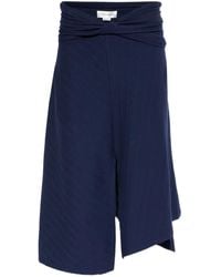 Victoria Beckham - Ribbed Twist Midi Skirt - Lyst