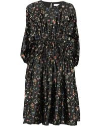 Stine Goya - Floral-Print Midi Dress - Lyst