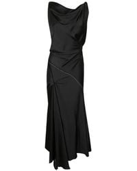 Victoria Beckham - V-Neck Ruffle Midi Dress - Lyst
