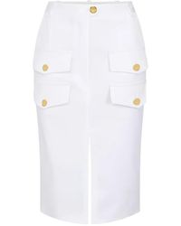 Elisabetta Franchi - Gabardine Skirt With Flaps - Lyst