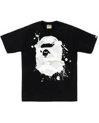 A Bathing Ape - Camiseta con motivo militar - Lyst