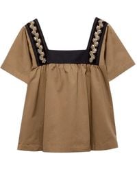 Prada - Embroidered Old Gabardine Top - Lyst
