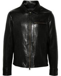 AllSaints - Miller Leather Jacket - Lyst