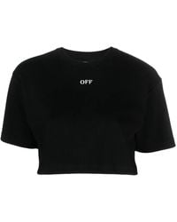 Off-White c/o Virgil Abloh - Off Stamp Rib Cropped Tee - Lyst