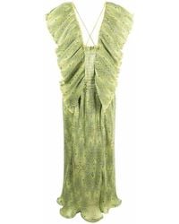Stella McCartney - Abstract-Print Plissé Dress - Lyst