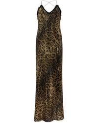 Roberto Cavalli - Jaguar-Print Embellished Maxi Dress - Lyst