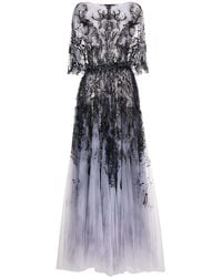 Saiid Kobeisy - Printed Beaded Evening Dress - Lyst