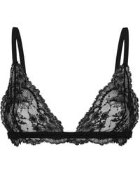 Dolce & Gabbana - Semi-Sheer Floral-Lace Bral - Lyst