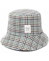 Thom Browne - Houndstooth Name Tag Appliqué Bucket Hat - Lyst