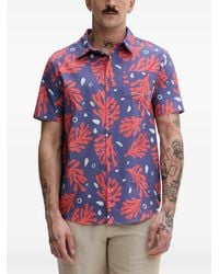 Hurley - Coral-Print Short-Sleeve Shirt - Lyst