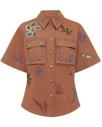 ALÉMAIS - Dusty-Embroidered Fitted Shirt - Lyst