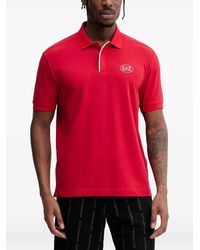 EA7 - Logo-Patch Polo Shirt - Lyst