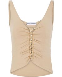 Rabanne - Bead-embellished Cut-out Tank Top - Lyst