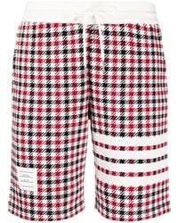Thom Browne - Check-pattern Logo-patch Shorts - Lyst