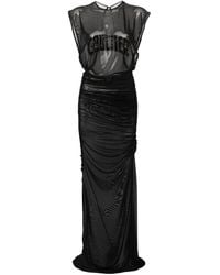 Jean Paul Gaultier - Logo-embellished Mesh Gown - Women's - Polyamide/elastane - Lyst