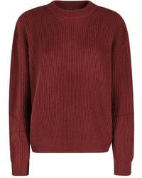 Isabelle Blanche - Gerippter Pullover Mit Leder-Patch - Lyst