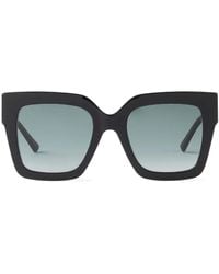 Jimmy Choo - Lunettes De Soleil Edna À Monture Carrée - Lyst