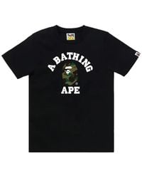 A Bathing Ape - Camo College Graphic-Print T-Shirt - Lyst