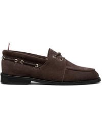Thom Browne - Suede Lace-Up Boat Shoes - Lyst
