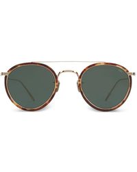 Eyevan 7285 - Tortoiseshell-Effect Round-Frame Sunglasses - Lyst