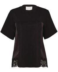 3.1 Phillip Lim - Lace-Trim T-Shirt - Lyst