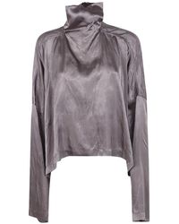 Rick Owens - Blouse Met Hoge Hals - Lyst