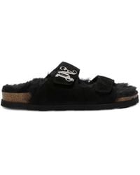 Palm Angels - Fur Logo Sandals - Lyst