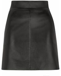 Dolce & Gabbana - A-Linien-Minirock Aus Leder - Lyst
