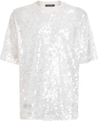Dolce & Gabbana - T-Shirt Ras-De-Cou À Paillettes - Lyst