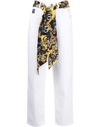 Versace Jeans Couture - Scarf-Detail Straight-Leg Jeans - Lyst