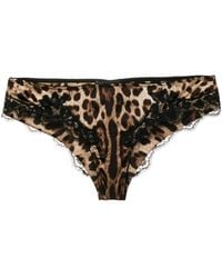 Dolce & Gabbana - Leopard-Print Silk Briefs - Lyst