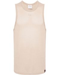 Courreges - Logo-embroidered Mesh Top - Lyst