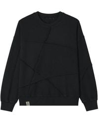 FIVE CM - Patchwork Raw-Edge Sweatshirt - Lyst