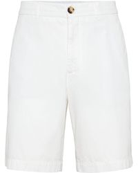 Brunello Cucinelli - Bermuda Shorts In White Cotton - Lyst