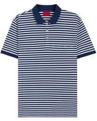 HUGO - Demspolo Cotton-Piqué Polo Shirt With Horizontal Stripe - Lyst