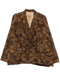 Uma Wang - Floral-Jacquard Double-Breasted Jacket - Lyst