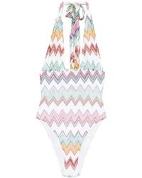 Missoni - Halterneck Zig-Zag Swimsuit - Lyst