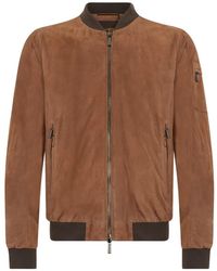 Moorer - Suede Bomber Jacket - Lyst