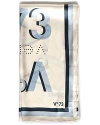 V73 - Logo-Print Silk Scarf - Lyst