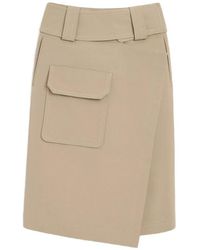 Ami Paris - Katoenen Midi-Rok Met Wikkel-Design En Ceintuur - Lyst