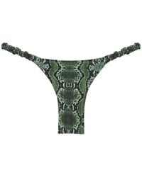 Reina Olga - Bas De Bikini Scrunchie À Imprimé Serpent - Lyst