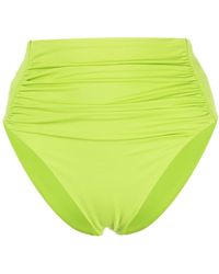 Self-Portrait - High-waisted Gathered Bikini Bottoms - Lyst