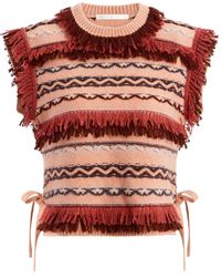Marie Oliver - Desmond Fringed Wool Vest - Lyst