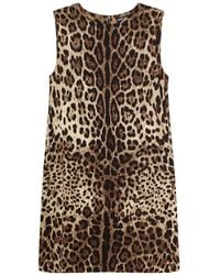 Dolce & Gabbana - Robe Sans Manches À Imprimé Léopard - Lyst