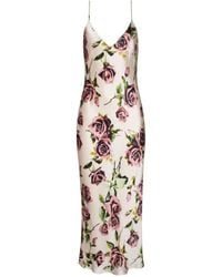 L'Agence - Seridie Floral-Print Slip Midi Dress - Lyst