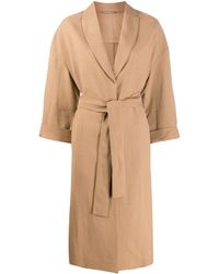 Brunello Cucinelli Long-length Belted Coat - Natural